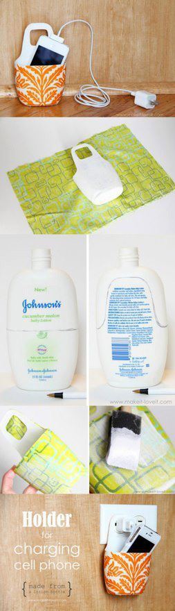 DIY – Porta cellulare e caricabatterie da un flacone di plastica ...